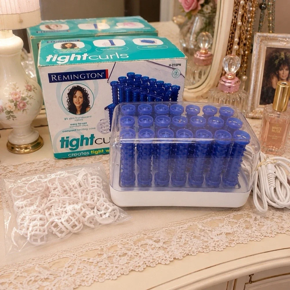 Vintage Y2K Remington Tight Curls Hot Rollers 21 Roller Set Tested w/ Box